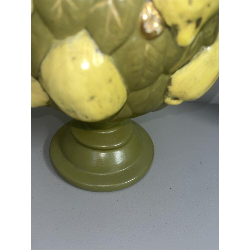 Vtg MCM Handpainted Italian Ceramic Lemon Topiary - 13” Tall x 9" Wide Yellow - Picture 7 of 9